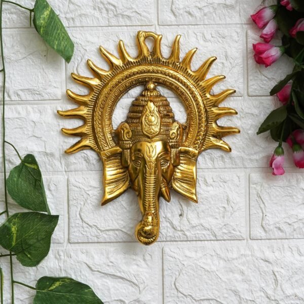 eCraftIndia Golden Metal Sun Decorative Ganesha WallBest Amazon Deals