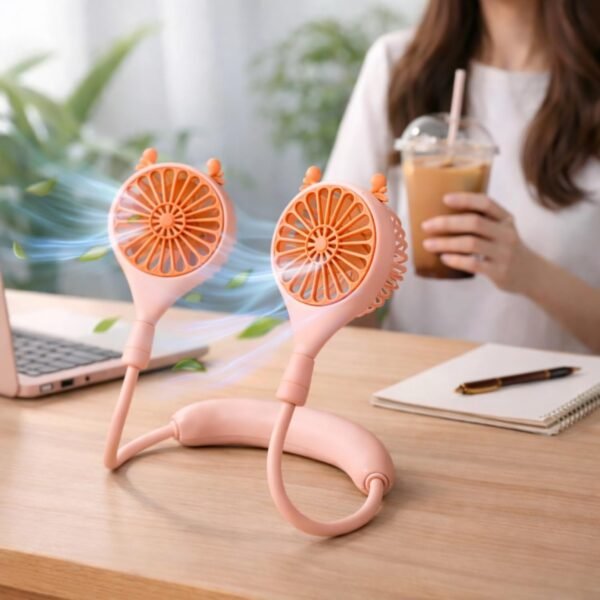 One94Store Rechargeable Neck Fan (Pink) | 1200mAhBest Amazon Deals