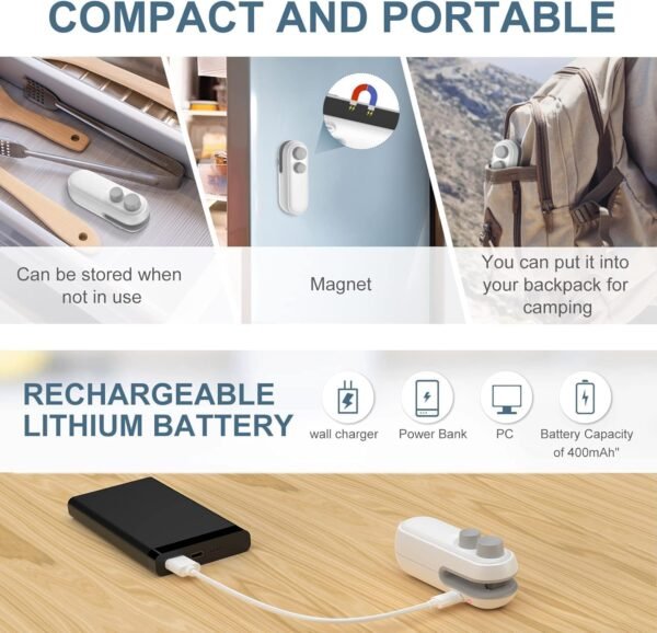 BEYOND BASIC Mini Seal Machine, 2 in 1 USB RechargeableBest Amazon Deals