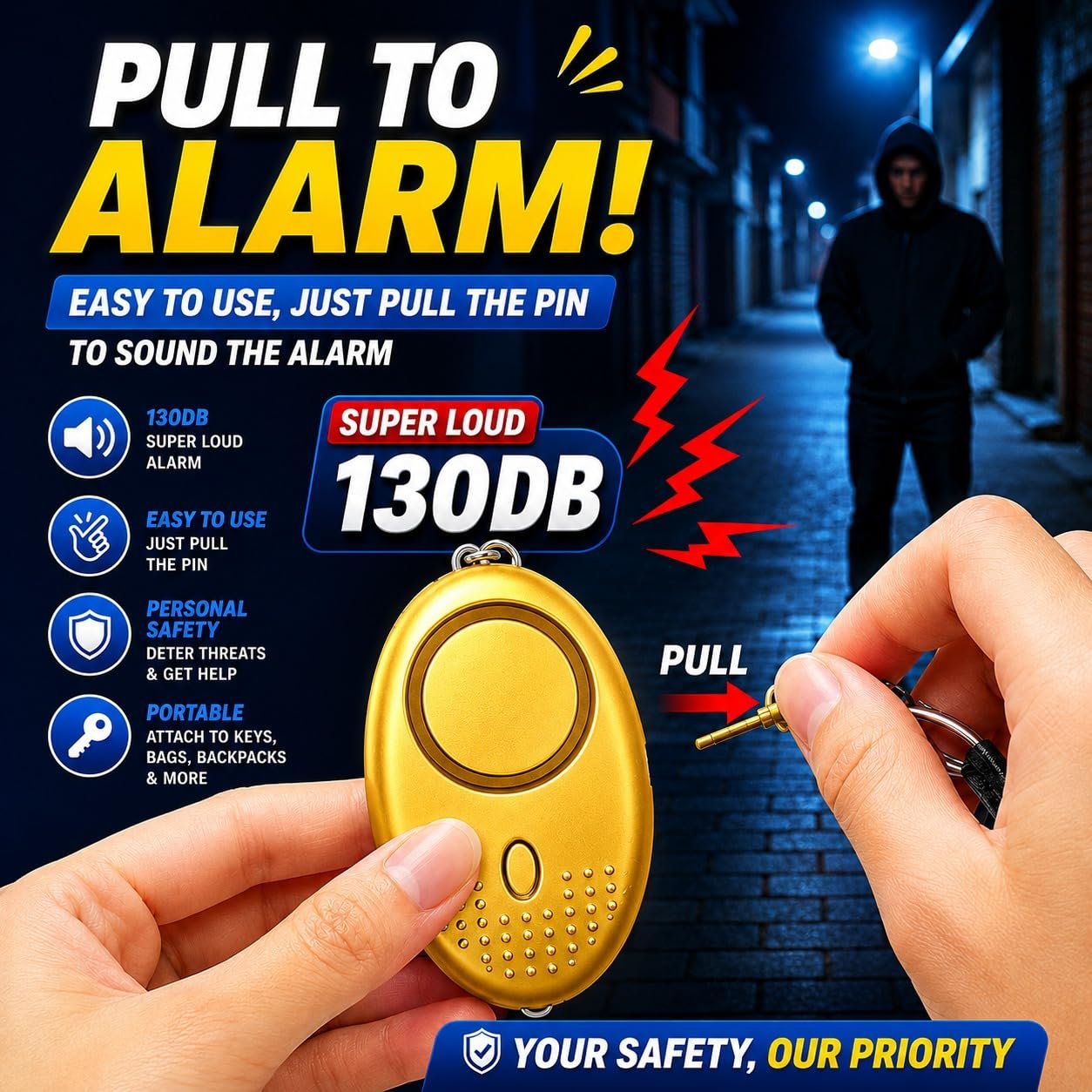 KAIDAA Personal Safety Alarm Keychain for Women & Girls |Best Amazon Deals
